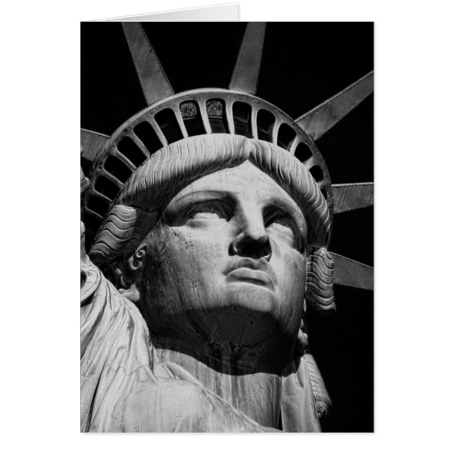 Black White beeld van Liberty New York (Voorkant)
