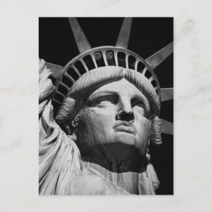 Black White beeld van Liberty New York Briefkaart