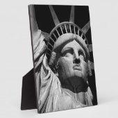 Black White beeld van Liberty New York Fotoplaat (Zijkant)