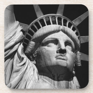 Black White beeld van Liberty New York Onderzetter