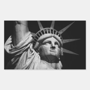 Black White beeld van Liberty New York Rechthoekige Sticker