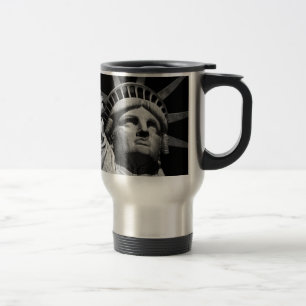 Black White beeld van Liberty New York Reisbeker