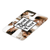 Black White Best mam Ever Custom Photo Afbeelding Magneet (Linkerzijde)