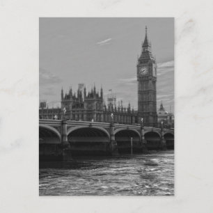 Black White Big Ben Tower Palace van Westminster Briefkaart