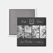 Black & White Biker Theme Save the Date Magnet Magneet (Voorkant / Achterkant)