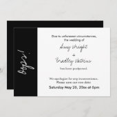 Black White Block Oops ! Carte Mariage reportée (Devant / Derrière)