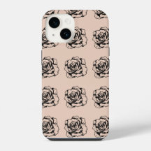 Black&White Bloemen Telefoonhoesje voor iPhone