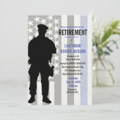 Black White Blue Flag Police Retiting Kaart (Staand voorkant)