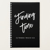 Black & White Bold Script Personalized Name  Planner (Voorkant)