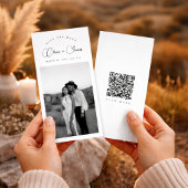 Black & White Bookmark Modern QR Code Photo Save The Date