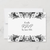 Black & White Botanical Wedding RSVP and Meals (Devant)