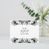 Black & White Botanical Wedding RSVP and Meals (Debout devant)
