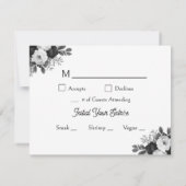 Black & White Botanical Wedding RSVP and Meals (Dos)