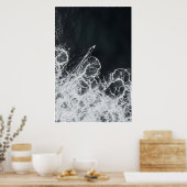 Black & White Break - Abstract Surf Serenity Poster (Keuken)