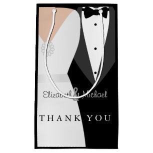 Black White Bride Groom Dank je cadeautas