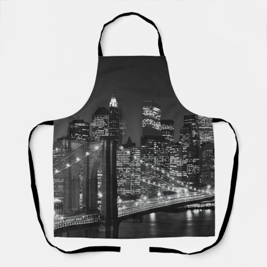Black White Brooklyn Bridge New York avond Schort (Voorkant)