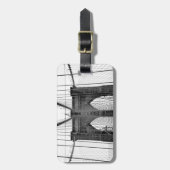 Black White Brooklyn Bridge New York Bagagelabel (Voorkant verticaal)