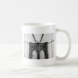 Black White Brooklyn Bridge New York Koffiemok