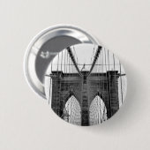 Black White Brooklyn Bridge New York Ronde Button 5,7 Cm (Voorkant /achterkant)