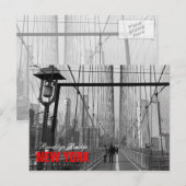 Black White Brooklyn Bridge - NY New York nr 2 Briefkaart (Voorkant / Achterkant)
