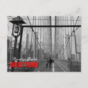 Black White Brooklyn Bridge - NY New York nr 2 Briefkaart