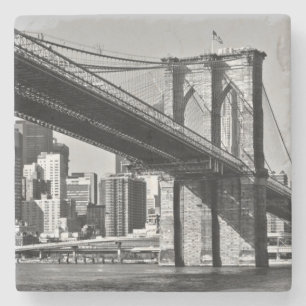 Black & White Brooklyn Bridge, Verenigde Staten Stenen Onderzetter