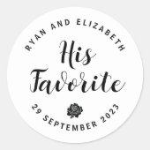 Black & White bruiloft gunst labels en Stickers (Voorkant)