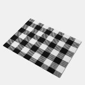 Black White Buffalo Check Gingham Design Patroon Deurmat (Schuin)
