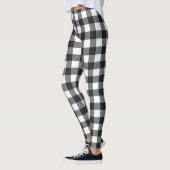 Black & White Buffalo Gingham Check Plaid Vakantie Leggings (Links)