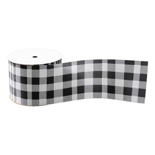 Black White Buffalo Gingham Check Pset Holiday Grosgrain Lint (Spoel)
