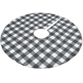 Black White Buffalo Gingham Check Pset Holiday Kerstboom Rok (Gekanteld)