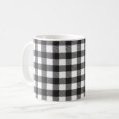Black White Buffalo Gingham Check Pset Holiday Koffiemok (Voorkant links)