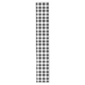 Black White Buffalo Gingham Check Pset Holiday Lange Tafelloper (Voorkant)