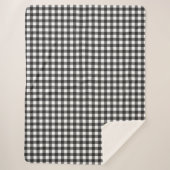 Black White Buffalo Gingham Check Pset Holiday Sherpa Deken (Voorkant)
