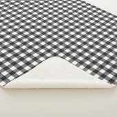 Black White Buffalo Gingham Check Pset Holiday Sherpa Deken (3/4)