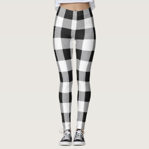 Black White Buffalo Gingham Check Pset Holiday Th Leggings