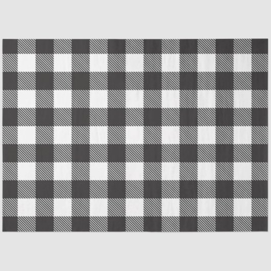 Black White Buffalo Gingham Check Pset Holiday Tissuepapier (Voorkant)