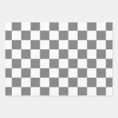 Black & White Buffalo Plaid, Checkers & Stripes Inpakpapier Vel (Voorkant 3)