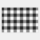 Black & White Buffalo Plaid, Checkers & Stripes Inpakpapier Vel (Voorkant 2)