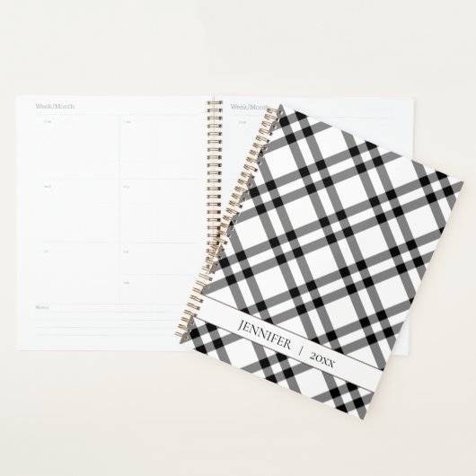 Black & White Buffalo Plaid Planner (Display)