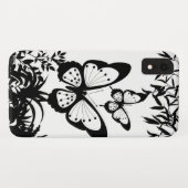Black, White, Butterflies iPhone Case (Achterkant (horizontaal))