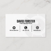 Black White Camera Lens Fotograaf Visitekaartje (Achterkant)
