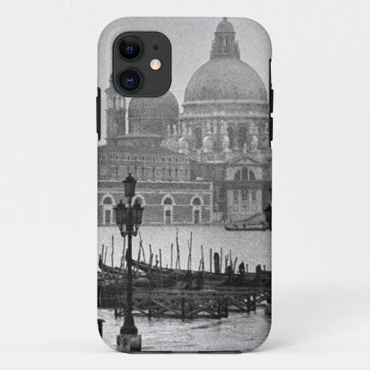 Black White Canal Venice Italië Reis Case-Mate iPhone Case (Achterkant)