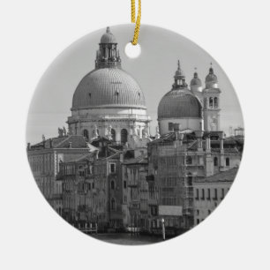 Black White Canal Venice Italië Reis Keramisch Ornament