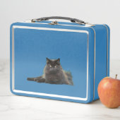 Black & White Cat Duo Metal Lunchbox (En situation)