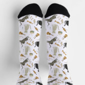 Black & White Cat Music Notes Socks Sokken (Top)