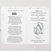 Black & White Catholic Mass Wedding Programme (Devant / Derrière)