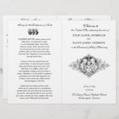 Black & White Catholic Mass Wedding Programme (Devant / Derrière)