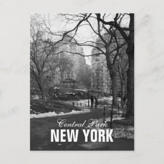 Black White Central Park New York Briefkaart