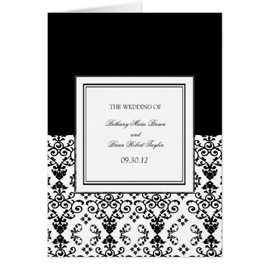 Black & White Ceremony-programma's (Voorkant)